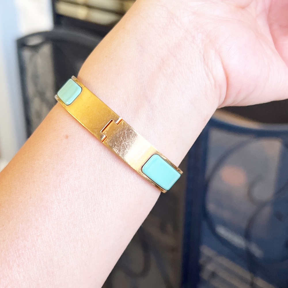 Hermes Clic H Bracelet - Blue, 18K
Rose Gold-Plated Bangle, Bracelet - Picture 11 of 16